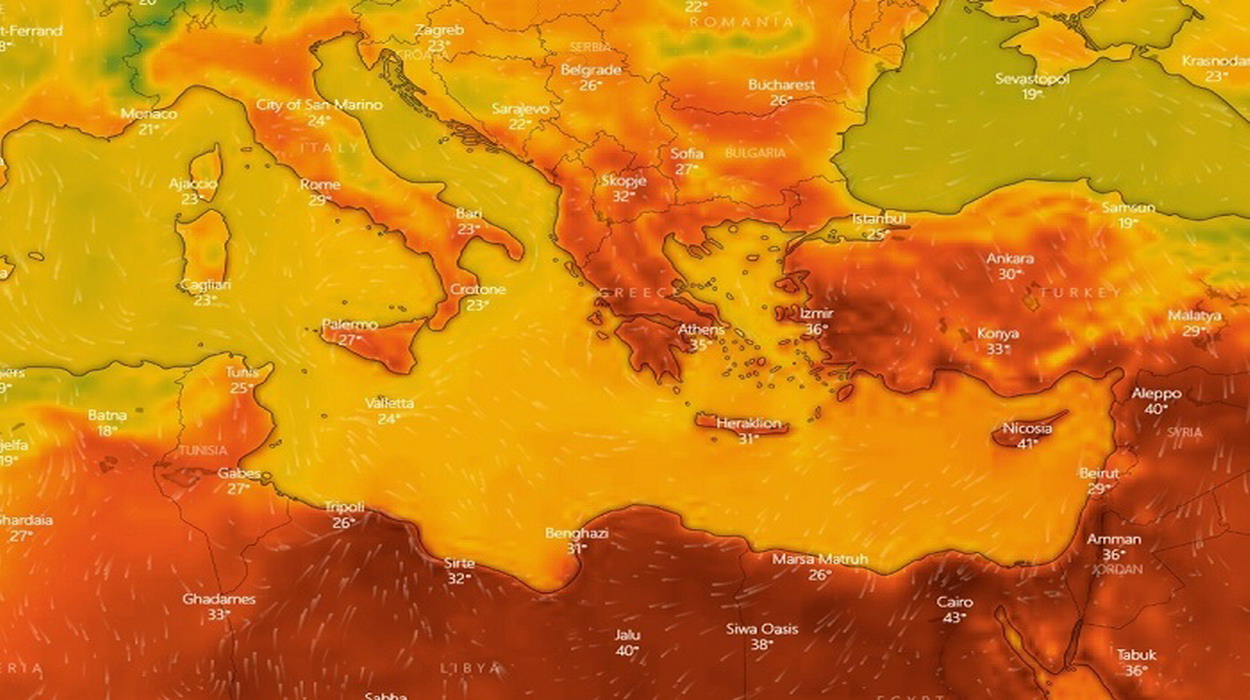 Copernicus: Θερμοκρασίες ρεκόρ στη Μεσόγειο