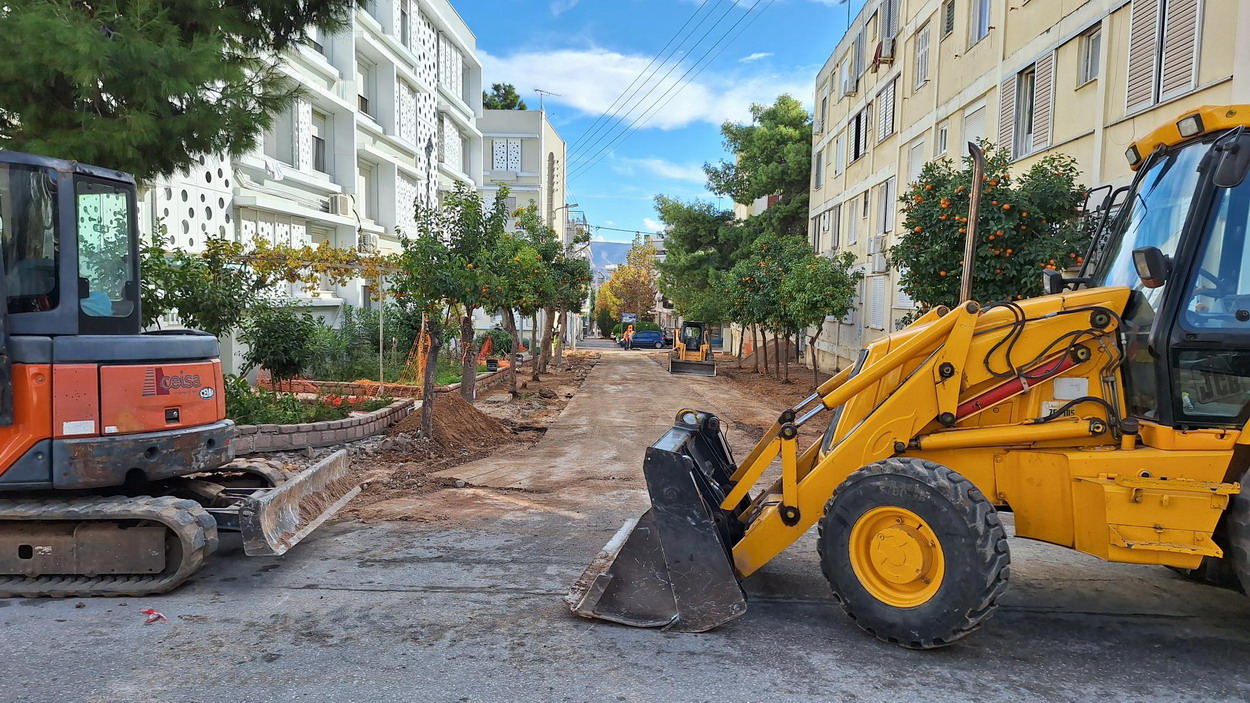 Τα έργα ανάπλασης της οδού Κολοκυθά, συνεχίστηκαν και εχθές Σάββατο 7 Δεκεμβρίου