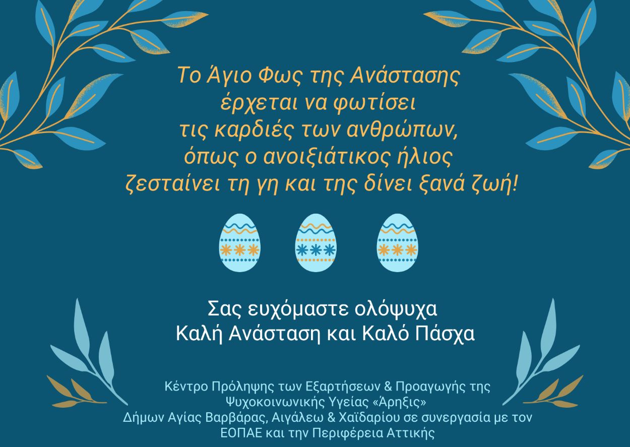 Πασχαλινές ευχές από το “ΆΡΗΞΙΣ”