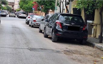 Καθίζηση στην οδό Καραολή, μετά από εργασίες οπτικών ινών