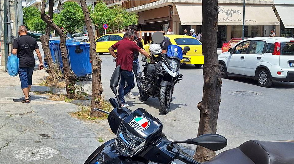 Ελαφρά σύγκρουση Λεωφορείου και δίκυκλου, στην οδό Ηρακλείου
