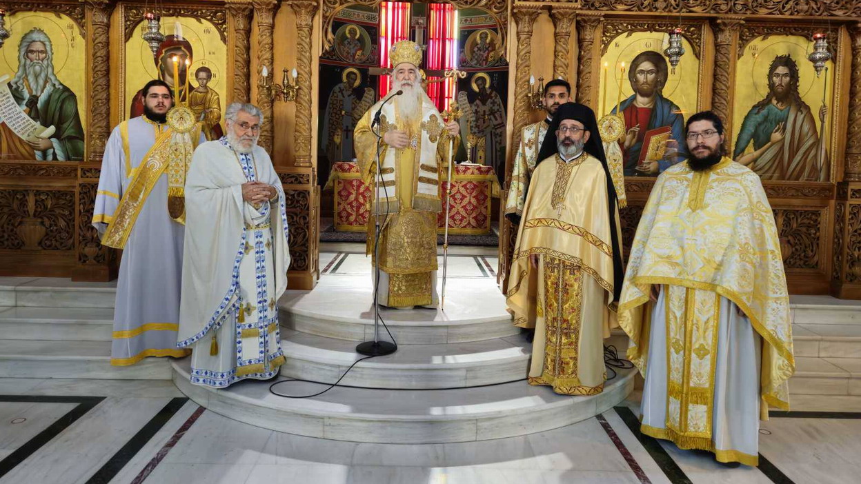 Ι.Ν Προφήτου Ηλιού Αγ. Βαρβάρας: Αρχιερατική χοροστασία, ανήμερα της Αναλήψεως του Κυρίου