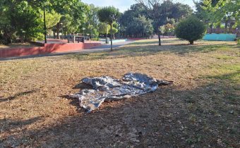 Πλαστικό κάλυμμα πεταμένο στο άλσος ΜΗΤΕΡΑ