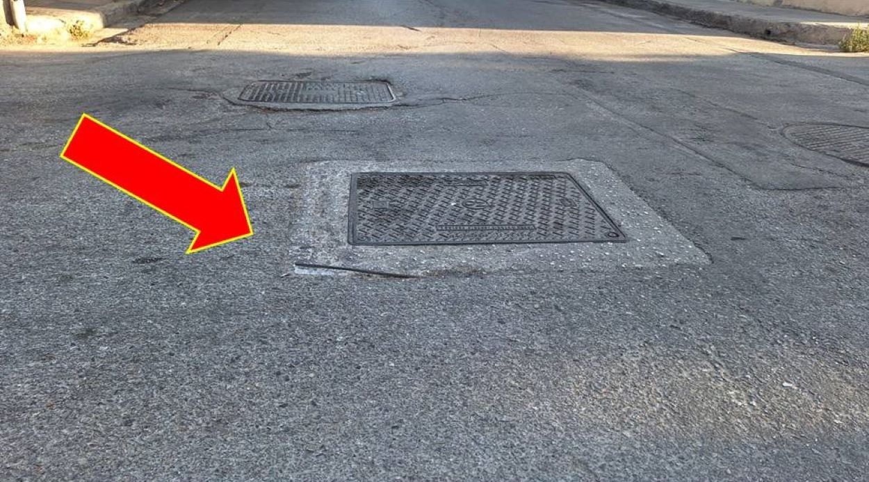 ΔΟΥΛΕΙΑ ΕΝΟΣ ΛΕΠΤΟΥ, αλλά Σοβαρή παγίδα, για πεζούς, δικυκλιστές και τροχούς οχημάτων, ΔΕΝ αντιμετωπίστηκε ακόμα