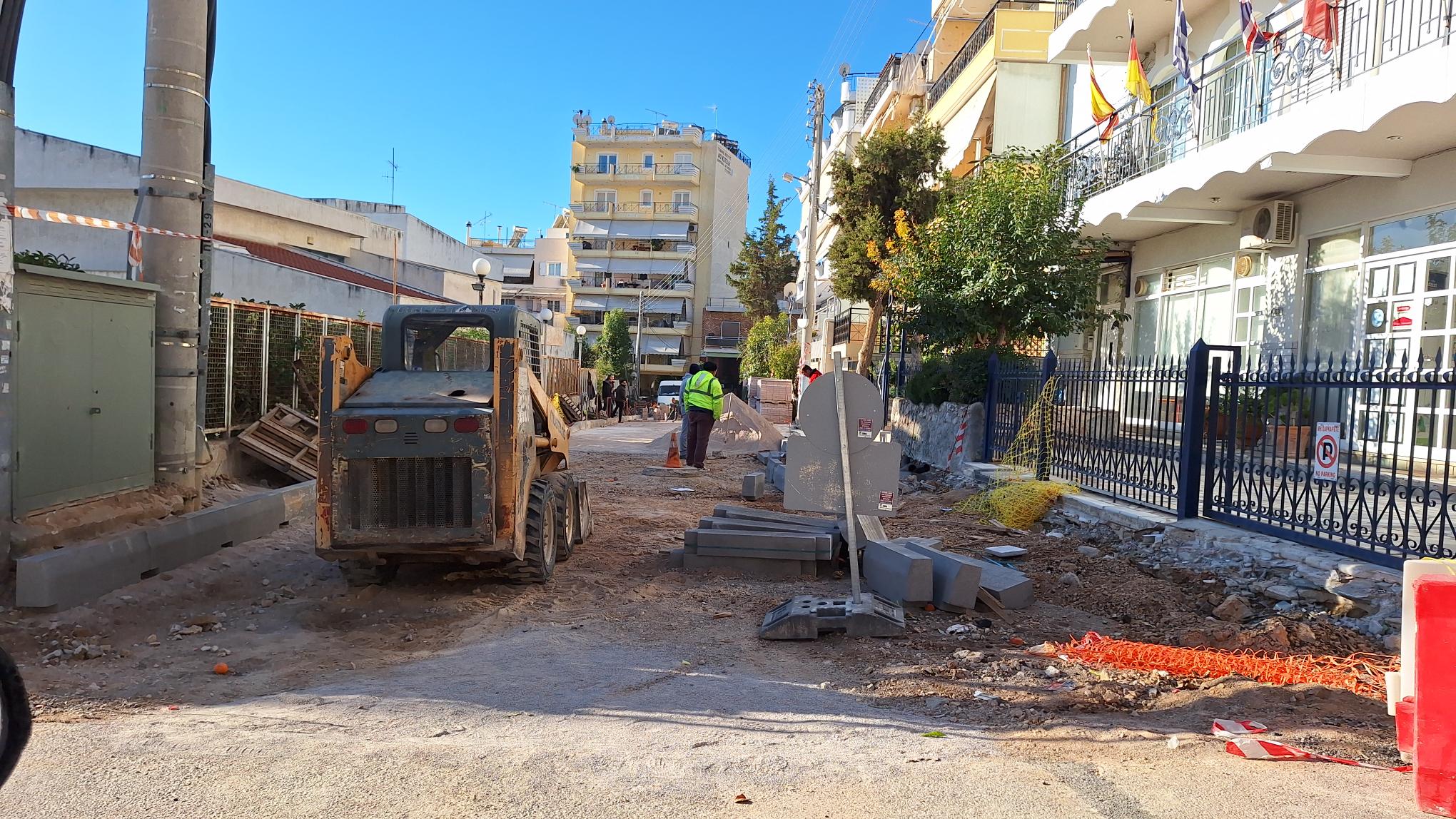 15 Ιανουαρίου σήμερα και τα έργα συνεχίζονται στην οδό Αρχιμήδους…