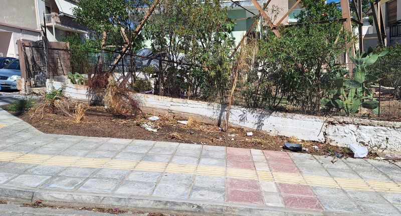 Aπαράδεκτη η κατάσταση που συμβαίνει με την αποτησιά των φυτών που φυτεύτηκαν προ τριών μηνών, στην οδό Κουντουριώτη